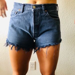 Levi’s Dark Blue Distressed Shorts